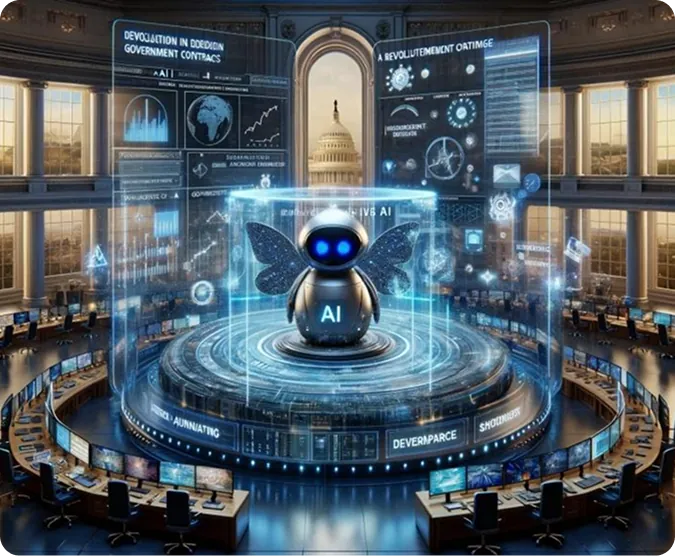 AI assistant hologram representing AI automation services